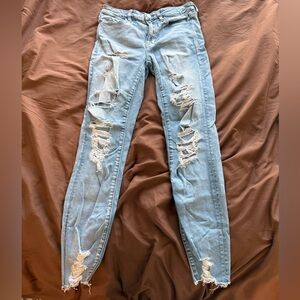 American Eagle Outfitters Light Blue Distressed Jeans